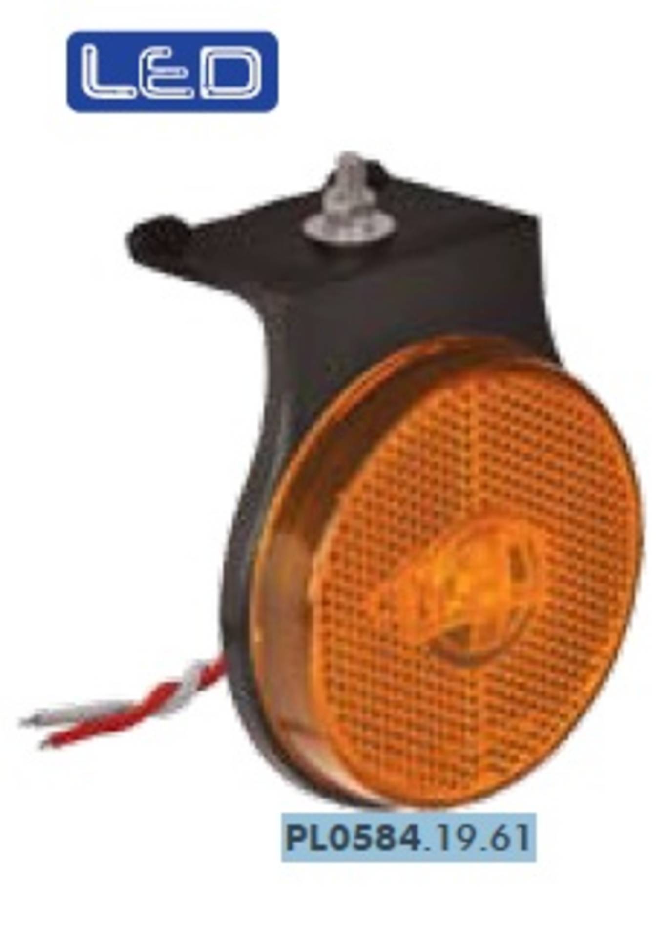 LANTERNA 1 LED DE POSICAO 66MM C/ CABOS E HASTE AMARELA ACRILICO (PL05841961.)