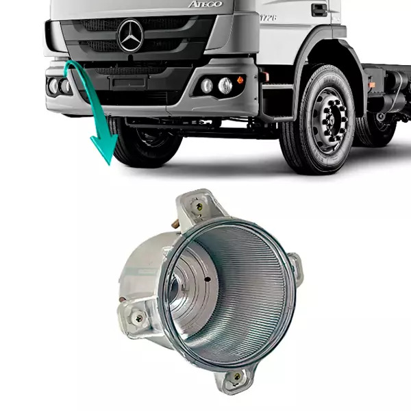 BLOCO FAROL ALTO DIREITO SEM LAMP H1 125MM MB ACTROS 2546 LS 2020  2646LS 2017 A