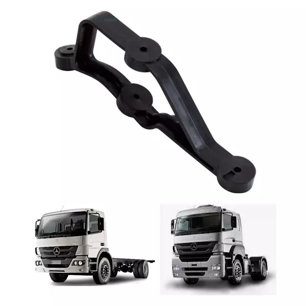 SUPORTE ESQUERDO QUEBRA SOL MB ATEGO AXOR 2013... TETO BAIXO - PLASTICO INJETADO