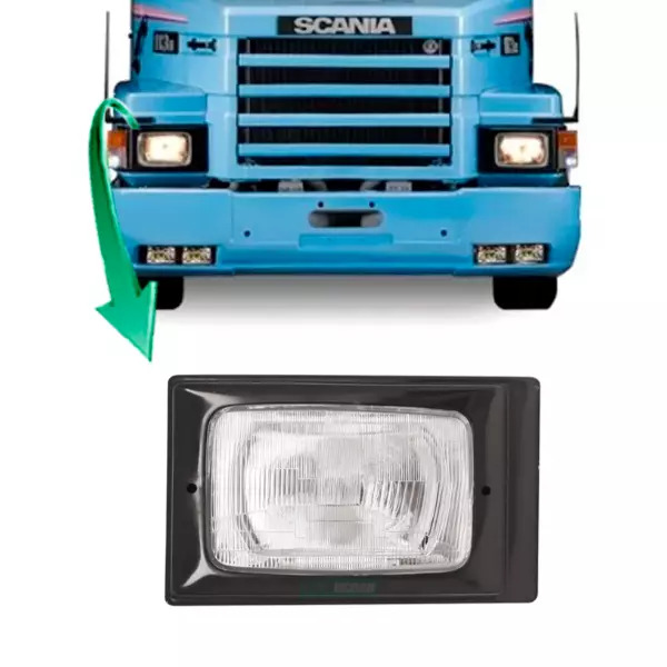 FAROL COMPLETO SCANIA 112 113 142 143 SERIE 2 SERIE 3 1981 A 1999  - COM MOLDURA