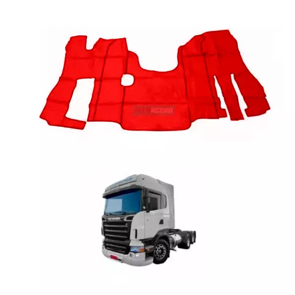 TAPETE VINIL VERMEHLO COM CAPO SEM RECORTE DO BANCO CARONA PARA SCANIA HIGHLINE 