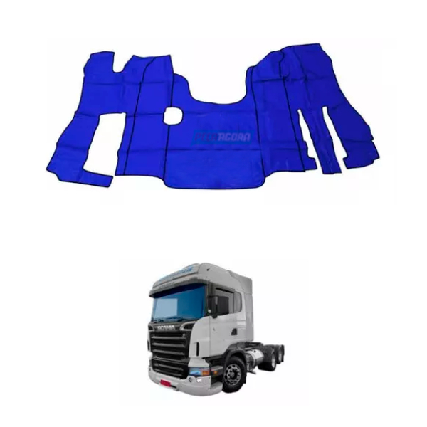 TAPETE VINIL AZUL COM CAPO SEM RECORTE DO BANCO CARONA PARA SCANIA HIGHLINE R ME