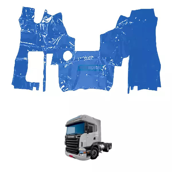 TAPETE VINIL AZUL COM CAPO SEM RECORTE DO BANCO CARONA PARA SCANIA HIGHLINE G ME