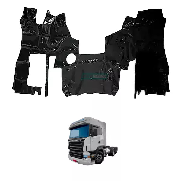TAPETE VINIL PRETO COM CAPO SEM RECORTE DO BANCO CARONA PARA SCANIA HIGHLINE P A