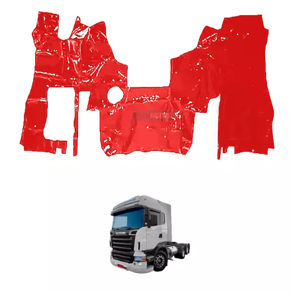 TAPETE VINIL VERMELHO COM CAPO SEM RECORTE DO BANCO CARONA PARA SCANIA HIGHLINE 