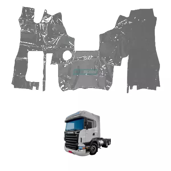TAPETE VINIL CINZA COM CAPO PARA SCANIA HIGHLINE R AUTOMATICO ANO 2013 (PUES435C
