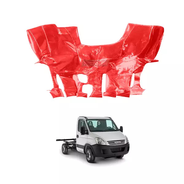 TAPETE VINIL VERMELHO CORTE CAMBIO EMCIMA PARA CAMINHAO FIAT IVECO DAILY 35S14 (