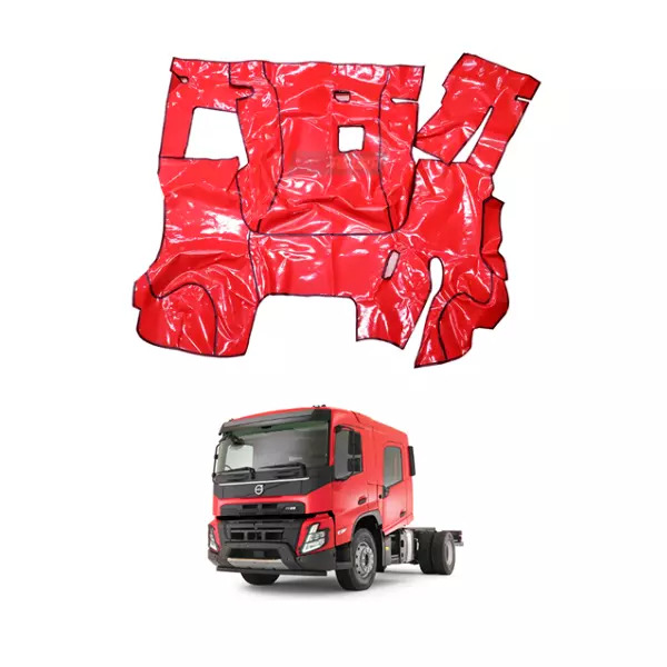 TAPETE VINIL VERMELHO VOLVO CABINE DUPLA  AUTOMATICA (PUES628V)