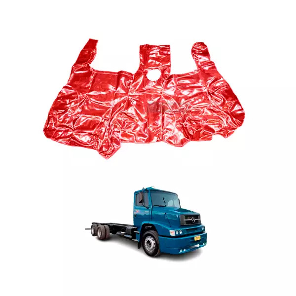 TAPETE VINIL VERMELHO MERCEDES-BENZ 1620 BICUDO 2000 A 2005 COM CAPU MOTOR (PUES