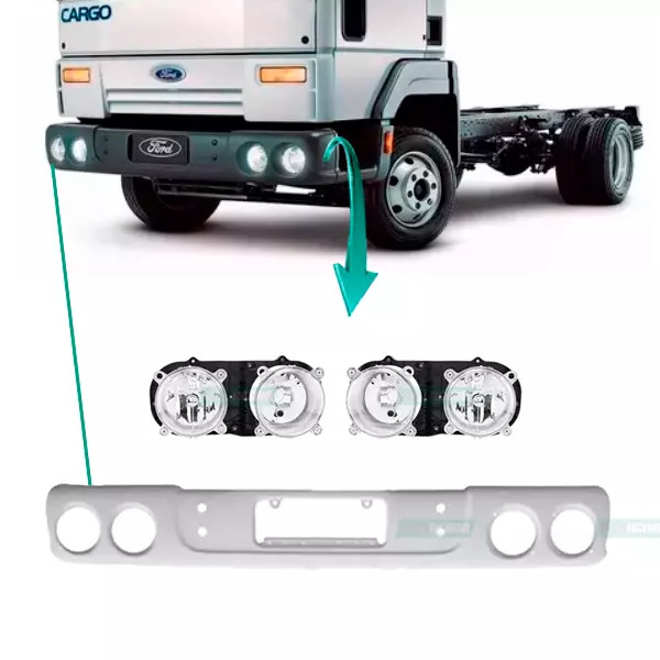 KIT PARACHOQUE FAROL HORIZONTAL E FAROIS HORIZONTAIS FORD CARGO 712 815 816 2425