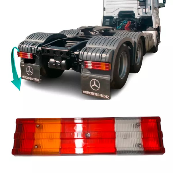 LANTERNA TRASEIRA MB AXOR ACRILICO COM CONECTOR ORIGINAL E VIGIA ESQUERDO SINALS