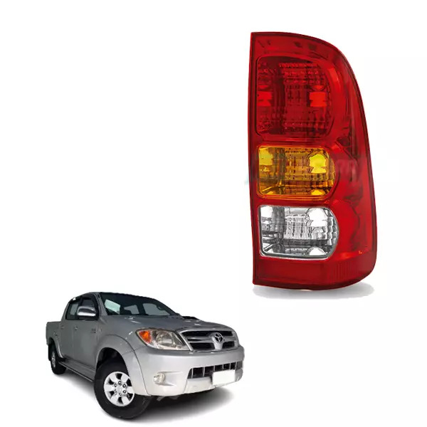 LANTERNA TRASEIRA DIREITA LENTE ACRILICA TRICOLOR TOYOTA HILUX ANO 2005 ATE 2011