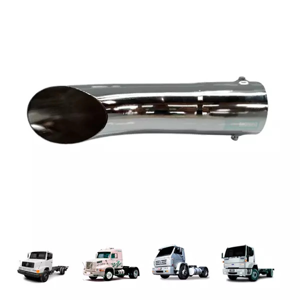 PONTEIRA ESCAPAMENTO CURVA 4X380MM CROMADO MB 1214 1620 1720 1723 1924 1930 1935