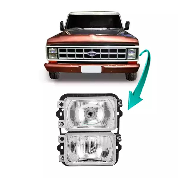 FAROL DUPLO H1 H4 LADO ESQUERDO FORD F1000 F4000 1985 A 1991 (85TU13006G-F41V)