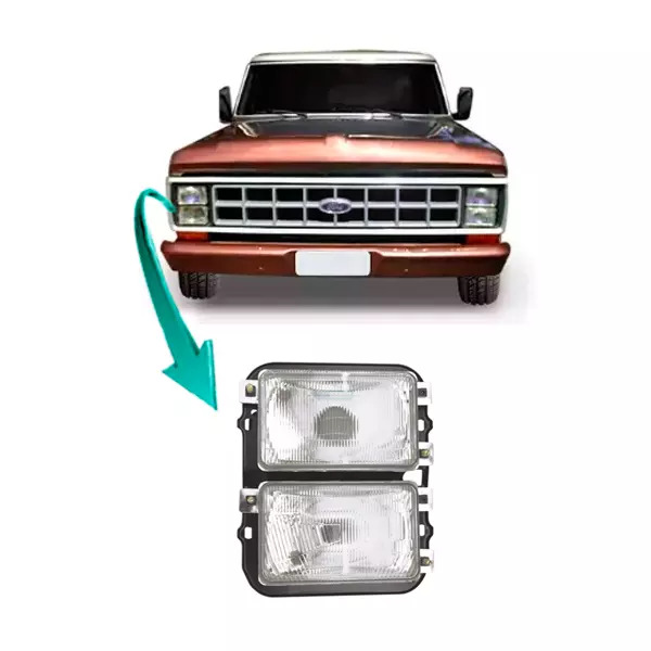 FAROL DUPLO DIREITO FORD F1000 F4000 H1 E H4 1985 A 1992  (85TU13005G-285D)