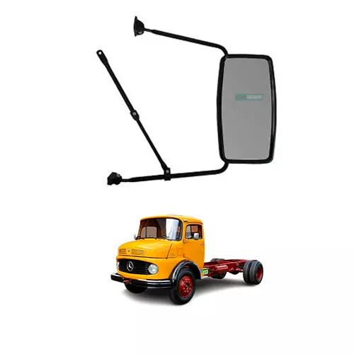 ESPELHO COMPLETO PLANO 18MM ESQ DIR MERCEDES BENZ 1113 1114 1313 1314 1316 1419 