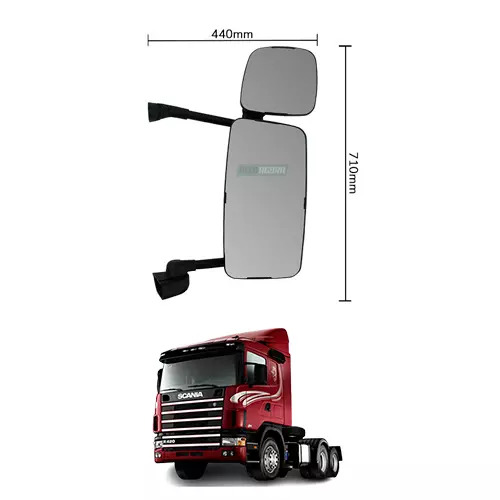 ESPELHO RETROVISOR CONVEXO MANUAL SEM DESEMB ESQ SCANIA SERIE 5 CABINE P 2007 AT
