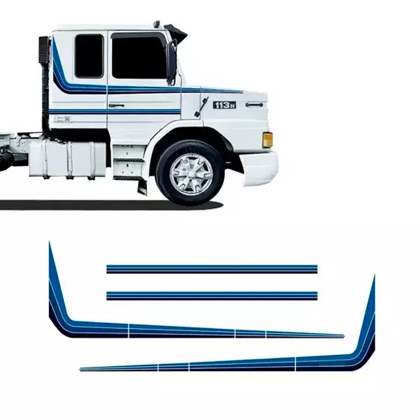 JOGO FAIXAS ADESIVAS COR AZUL SCANIA 113 H T R 1994  (ADS1885)