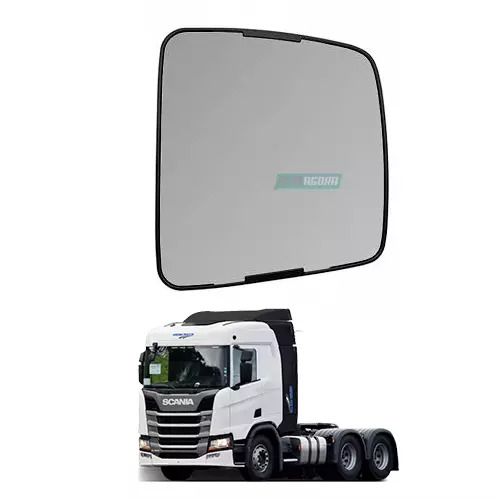 BASE COM VIDRO RETROVISOR CONVEXO MENOR INJETADO DIR PARA SCANIA SERIE 6 NTG ANO