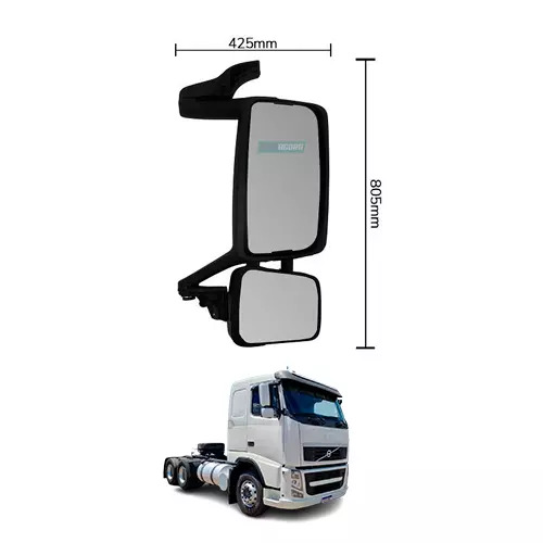 ESPELHO RETROVISOR DIREITO COMPLETO CONVEXO MANUAL SEM DESEMBACADOR VOLVO FH 201