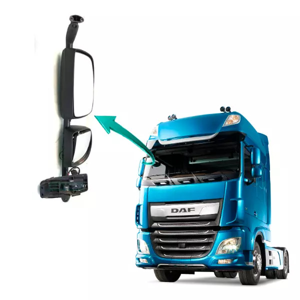 ESPELHO RETROVISOR DIREITO DAF XF CF 106 ELETRICO COM DESEMBACADOR SENSOR TEMPER