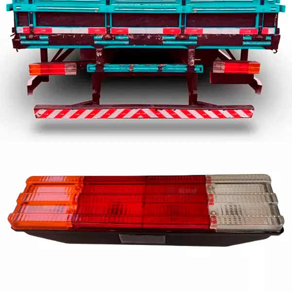 LANTERNA TRASEIRA ESQUERDO COM VIGIA COM CONECTOR 5 VIAS MB 1618 2318 710 1935 (