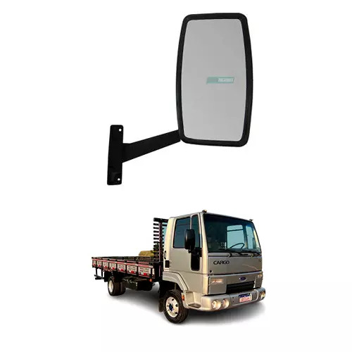 ESPELHO RETROVISOR DIREITO COMPLETO CONVEXO MANUAL FORD CARGO 712 814 815 915 AN