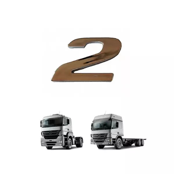 EMBLEMA NUMERO 2 CROMADO MB AXOR ATEGO (9438171314-1092)