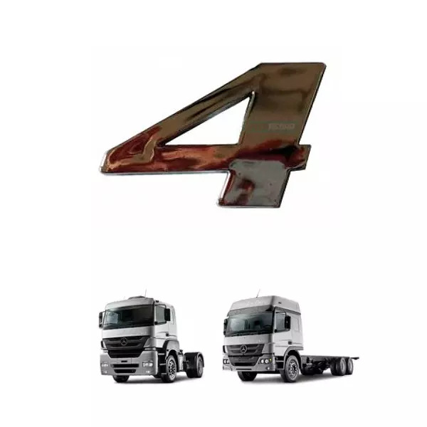 EMBLEMA NUMERO 4 CROMADO MB AXOR ATEGO (9438171514-1094)
