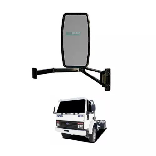 ESPELHO RETROVISOR COMPLETO PLANO CAPA INJETADA MANUAL ESQ FORD CARGO 1215 1415 