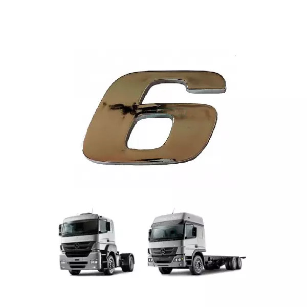 EMBLEMA NUMERO 6 9 CROMADO MB AXOR ATEGO (9438171714-1096)