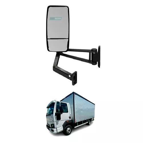 ESPELHO RETROVISOR ESQUERDO MANUAL FORD CARGO 1119 1317E 1517E 1717E 1722E 1832E