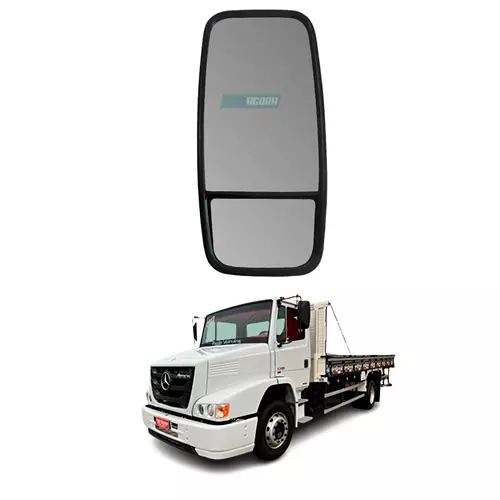 ESPELHO RETROVISOR DIREITO BIPARTIDO PLANO MB ATRON 1319 1719 CARA CHATA 2324 27