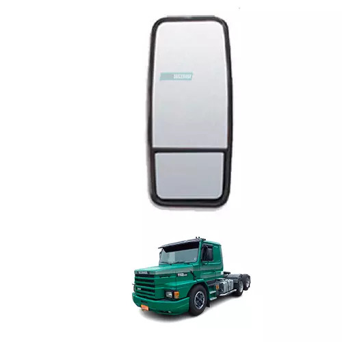 ESPELHO AVULSON PLANO BIFOCAL CONVEXO MOLDURA INJETADA PARA SCANIA SERIE 2 R112 
