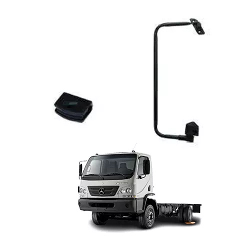 SUPORTE ESPELHO ACO CARBONO PINTADO PRETO ESQ MERCEDES BENZ ACCELO 1016 1316 715
