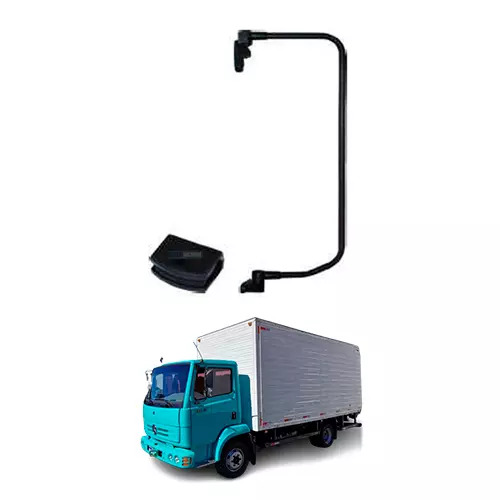 SUPORTE ESPELHO ACO CARBONO PINTADO PRETO DIR MERCEDES BENZ 712C 912C 914C (6888