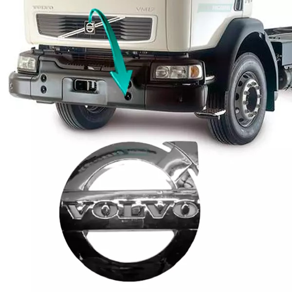 LOGO CENTRAL EMBLEMA GRADE VOLVO VM DE 2004 ATE 2009 - SIMBOLO QUADRADO  (851089