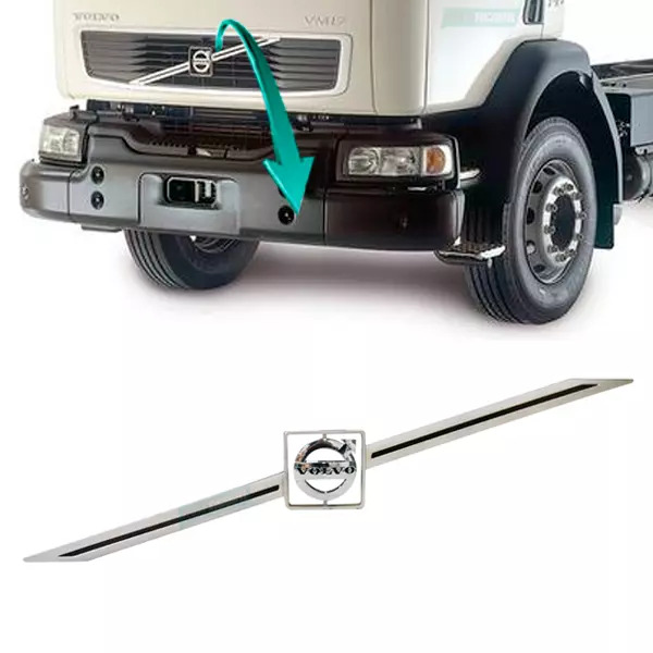 EMBLEMA TRANSVERSAL GRADE VOLVO VM DE 2004 ATE 2009 TRANSVERSAL SIMBOLO QUADRADO