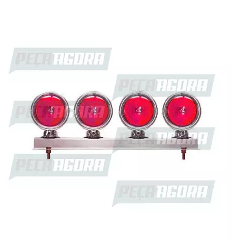 CAIXA 10 LANTERNA TRASEIRA 04 LENTES BOJUDA ALTA COM SUPORTE METAL CROMADO - VM 