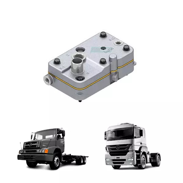 CONJUNTO CABECOTE COMPRESSOR AR 2 CIL MB OM906 OM926 REGULADO - M14  (0011303015