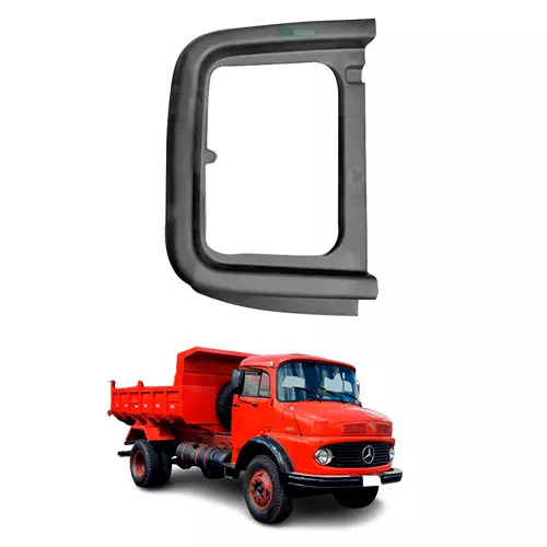 MOLDURA FAROL ESQUERDO MB CARA PRETA 1113 1114 1932 PRETO PLASTICO INJETADO  (33