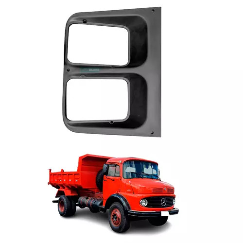 MOLDURA FAROL ACABAMENTO INJETADO PRETO MB 1113 1114 1932 (3316980030-M124D)