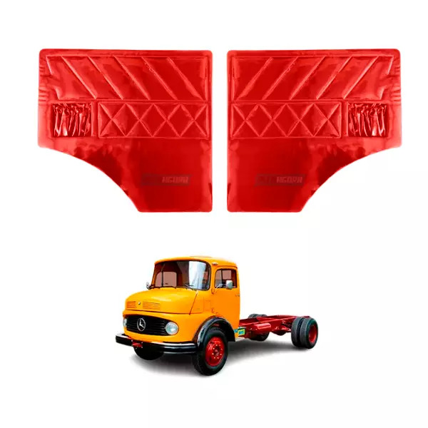 PAR FORRO PORTA VERNIZ VERMELHO MB 1113 1313 1513 1519 1520 2013 2213 COM BOLSA 