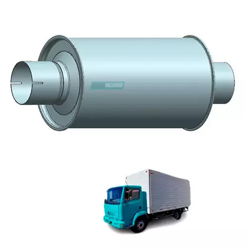 SILENCIOSO TIPO ADAPTACAO SEMI OCO 500MM ACO CARBONO CINZA MERCEDES BENZ UNIVERS