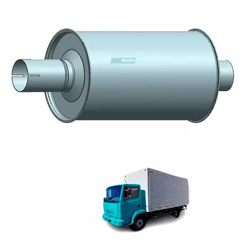 SILENCIOSO ADAPTACAO UNIVERSAL ACO CINZA 250X370MM MERCEDES BENZ  (M097B)