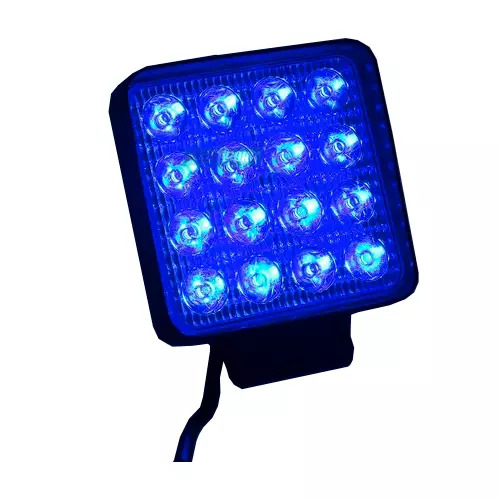 FAROL MILHA 48W QUADARDO LED AZUL AGRICOLA PULVERIZADOR 12V 24V (F48W)