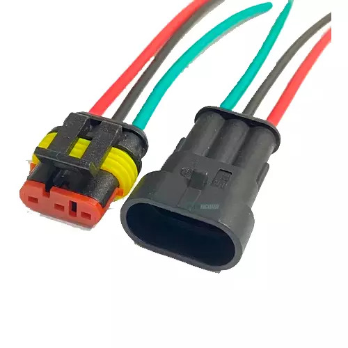 10 CONECTOR CHICOTE 3 VIAS SELADO MONTADO MACHO E FEMEA  (1033)