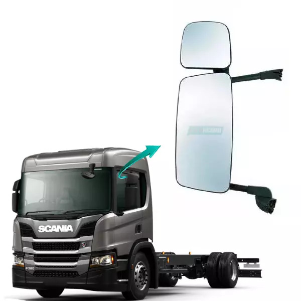 ESPELHO RETROVISOR COM DESEMBACADOR LE SCANIA SERIE 4 124 G420 G470 (1484041..)