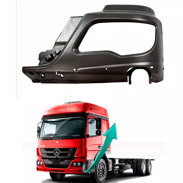 PONTEIRA PARACHOQUE ESQUERDO MB ATEGO FERRO FURO FAROL AUXILIAR (9588808270-9588