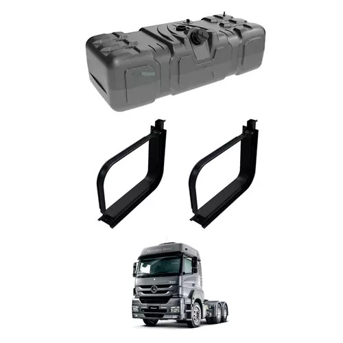 KIT TANQUE COMBUSTIVEL 300L COM 2 SUPORTES E CINTA MB AXOR ONIBUS OF OH PLASTI